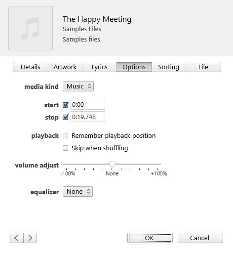 cut mp3 in itunes