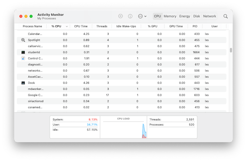 mac cpu