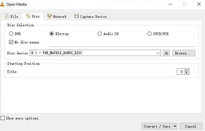 VLC convert blu-ray