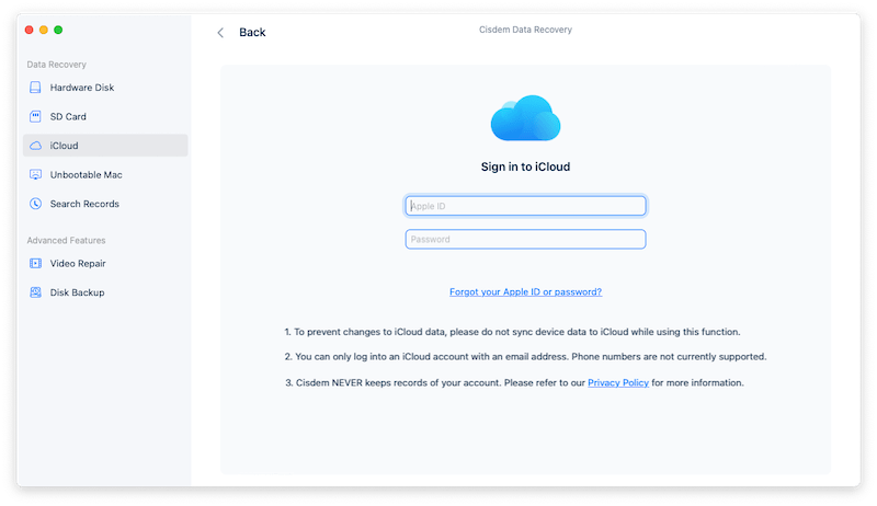 recover icloud photo cisdem 02