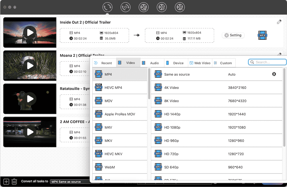 convert blob videos