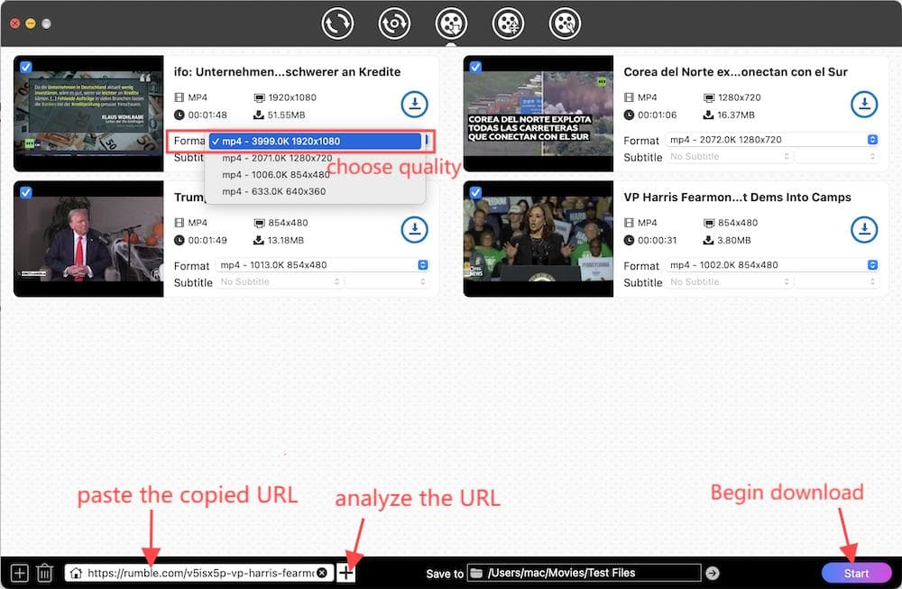 paste and analyze the url of Rumble video
