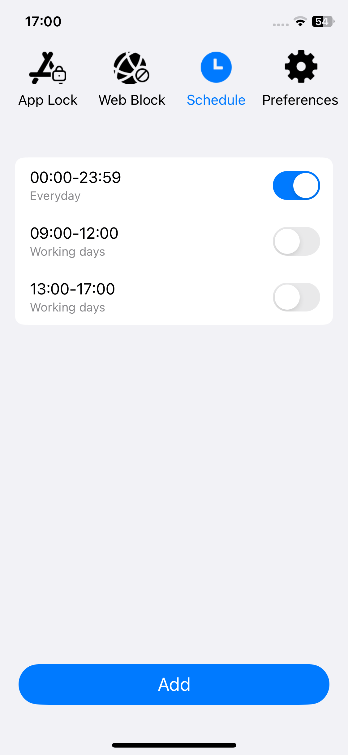 the Schedule feature