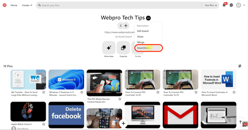 check for archived boards 03