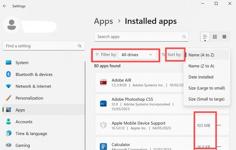 installed apps