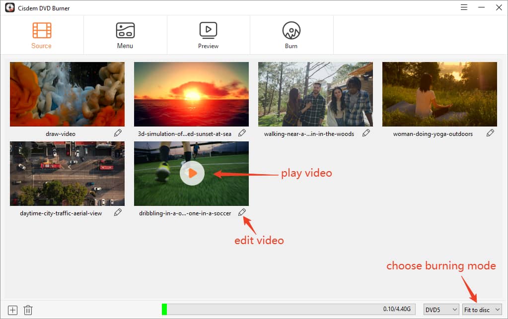 Cisdem DVD Burner add files