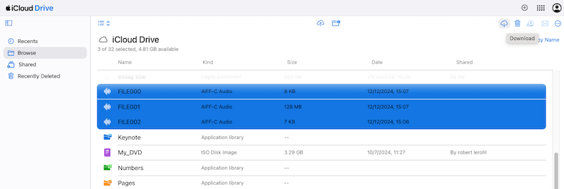 recover garageband icloud