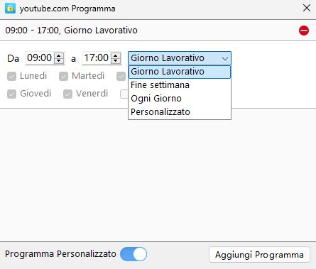 bloccare i siti web su Opera in determinati orari