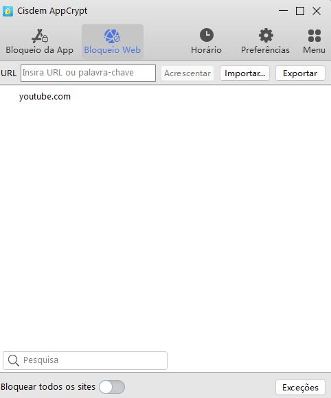 a aba Bloco da Web