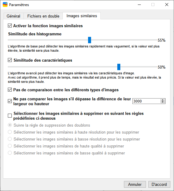 cisdem duplicate finder paramètres images similaires