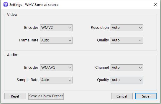 wmv settings
