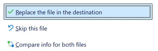 replace the file