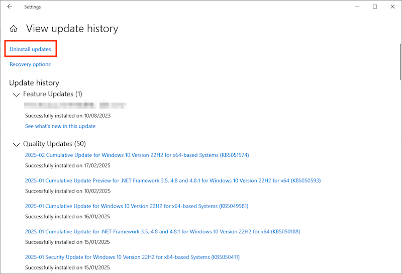 uninstall update 03