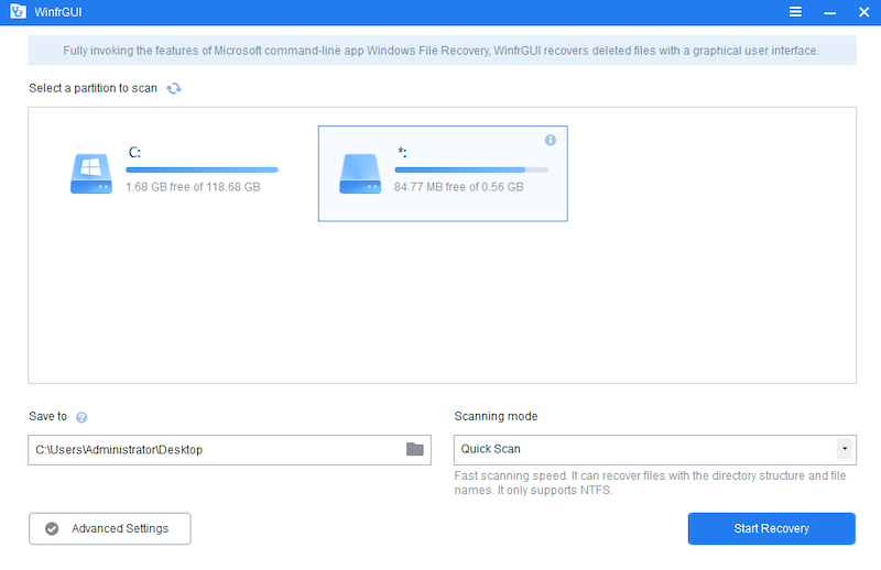 recover notepad winfr gui