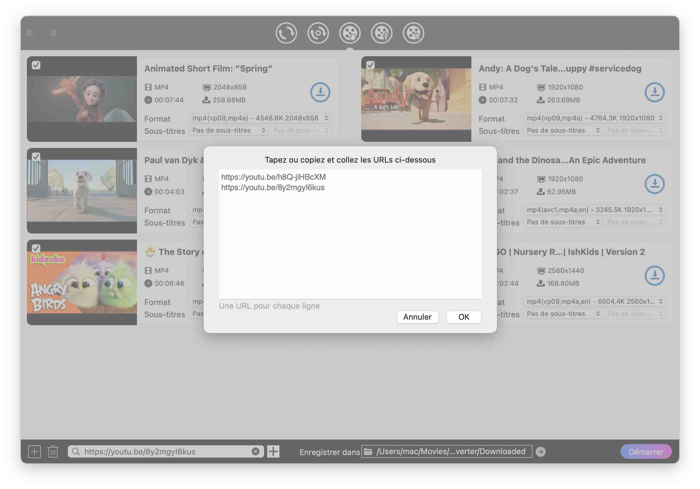 vidéos de téléchargement par lots