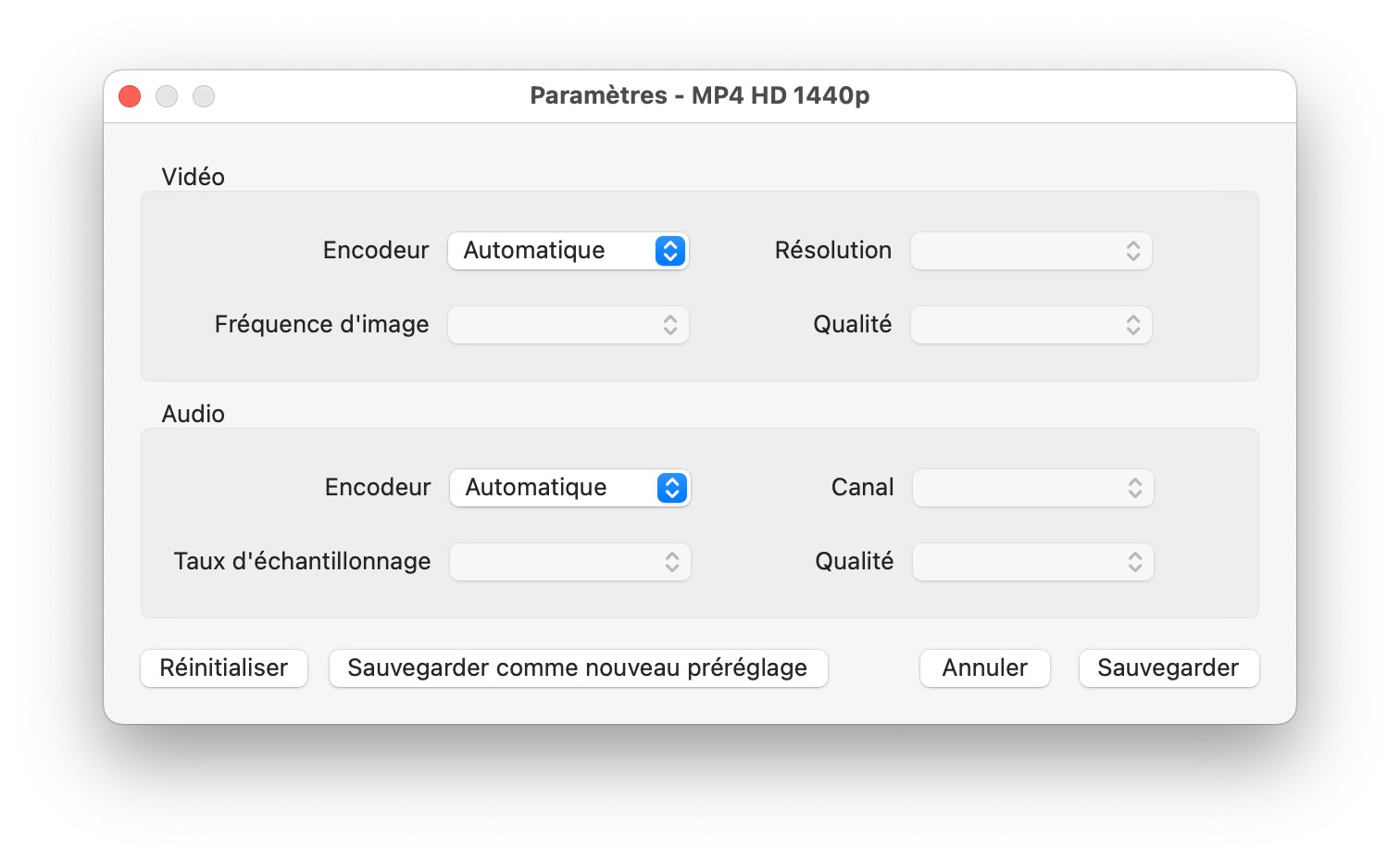 ajuster les paramètres