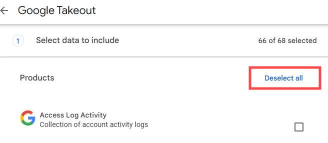 click Deselect all