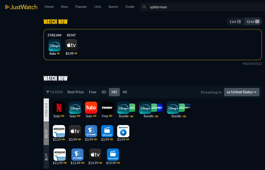 justwatch streaming guide