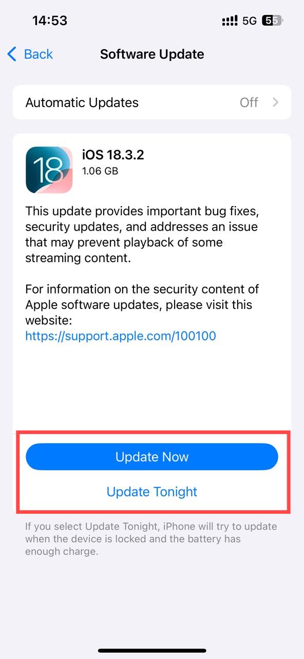 update iOS