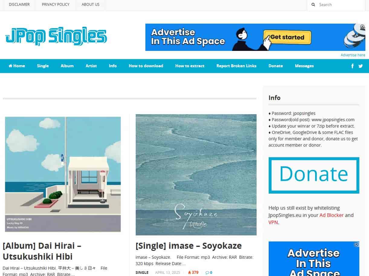 jpopsingles site