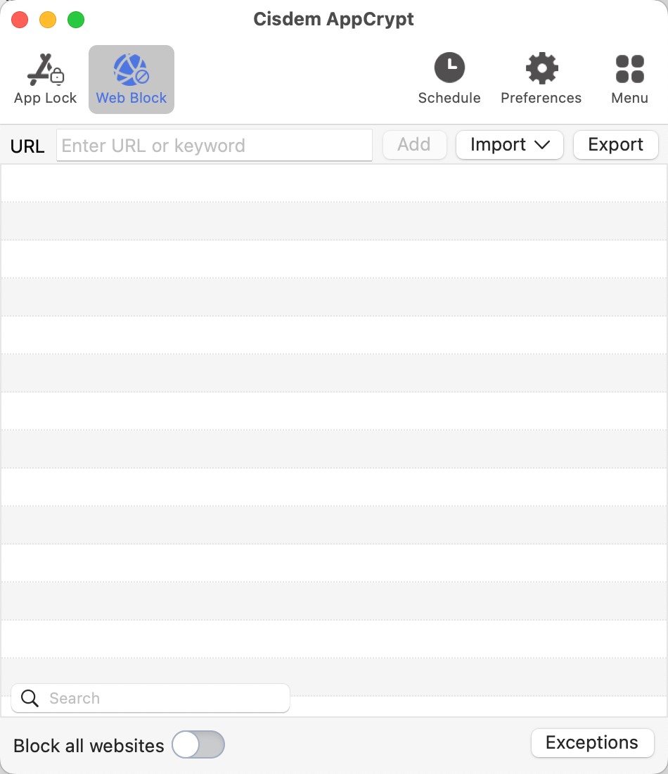 Web Block tab