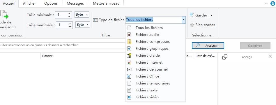 tous les types de fichiers