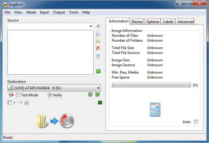 burn dvd on windows 10 via imgburn