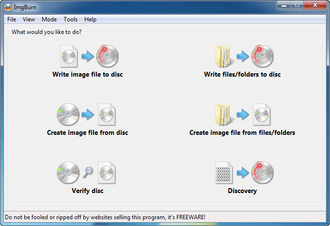 imgburn default interface
