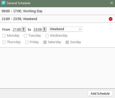 General schedule