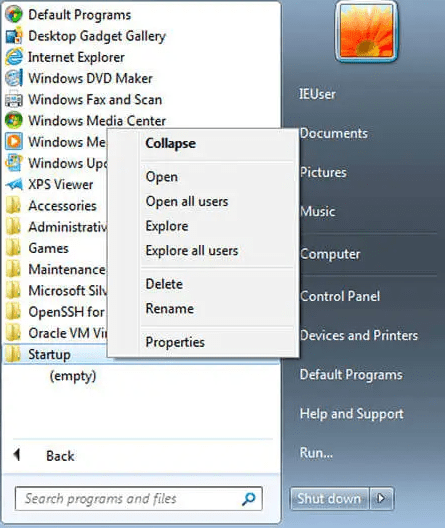windows 7 startup