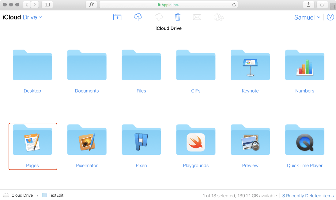 comment récupérer fichier page sur icloud