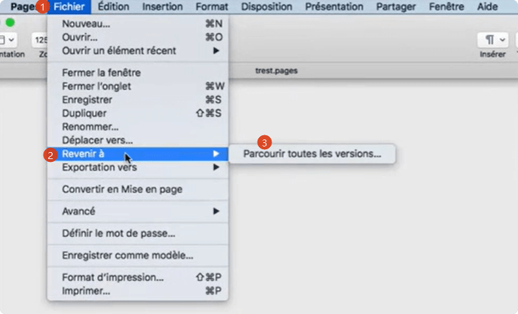 Comment récupérer un fichier remplacé sur Pages ?