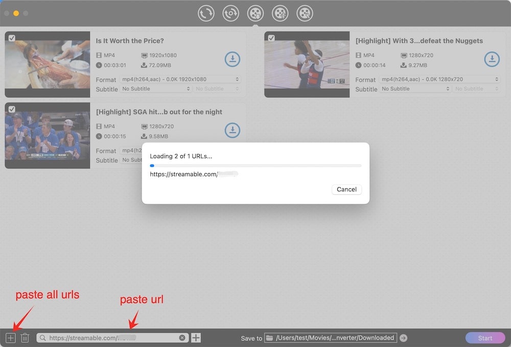 parse streamable video link