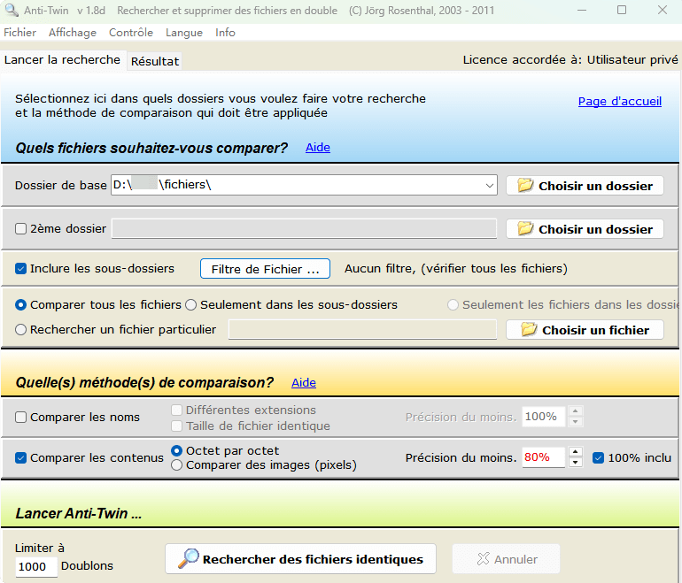 Anti-Twin logiciel doublon gratuit