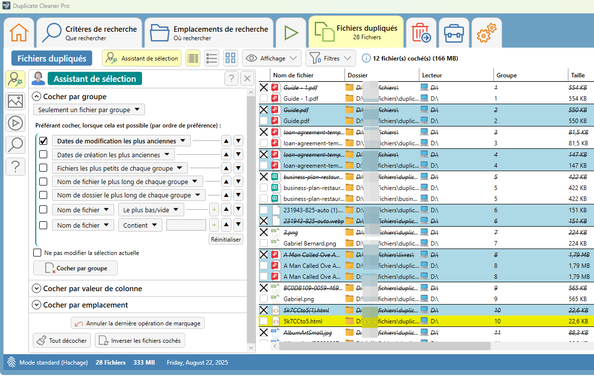 Duplicate Cleaner résultat