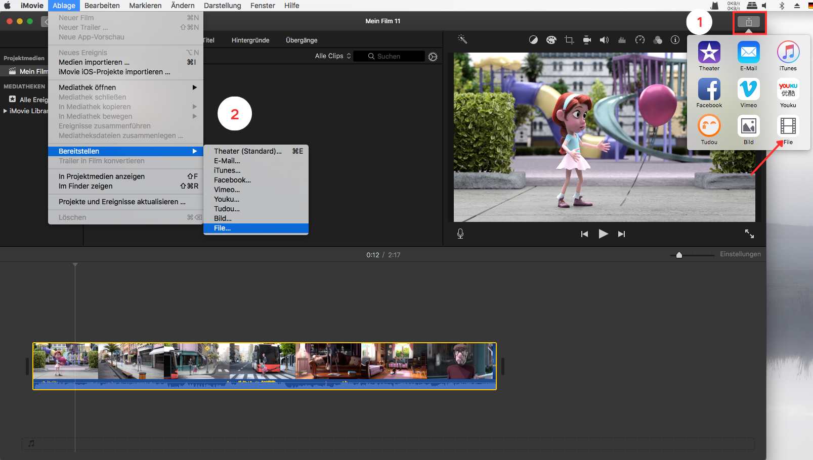 MOV-Datei importieren