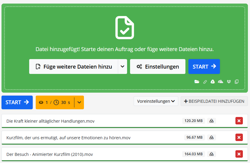 Konvertierung ausführen
