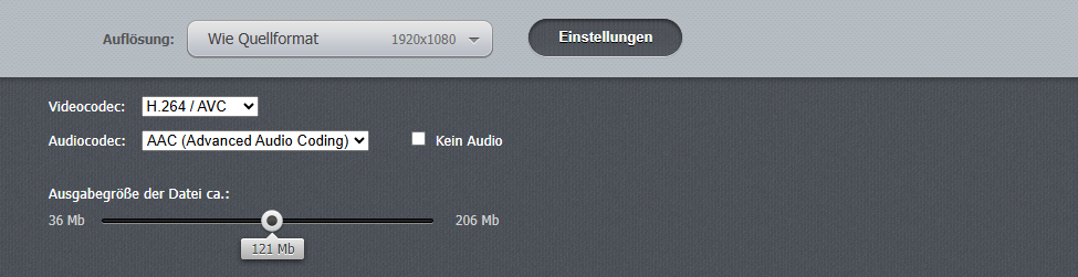 Einstellungen anzeigen