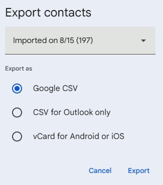 select CSV