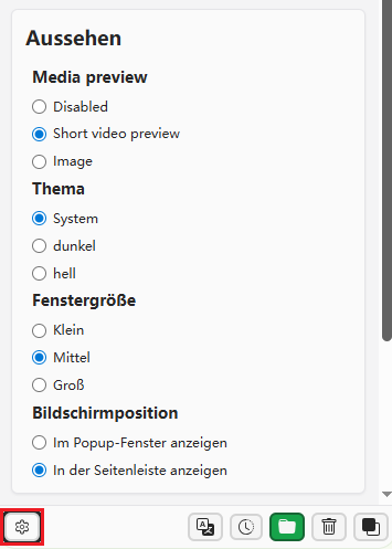 Aussehen usw. festlegen
