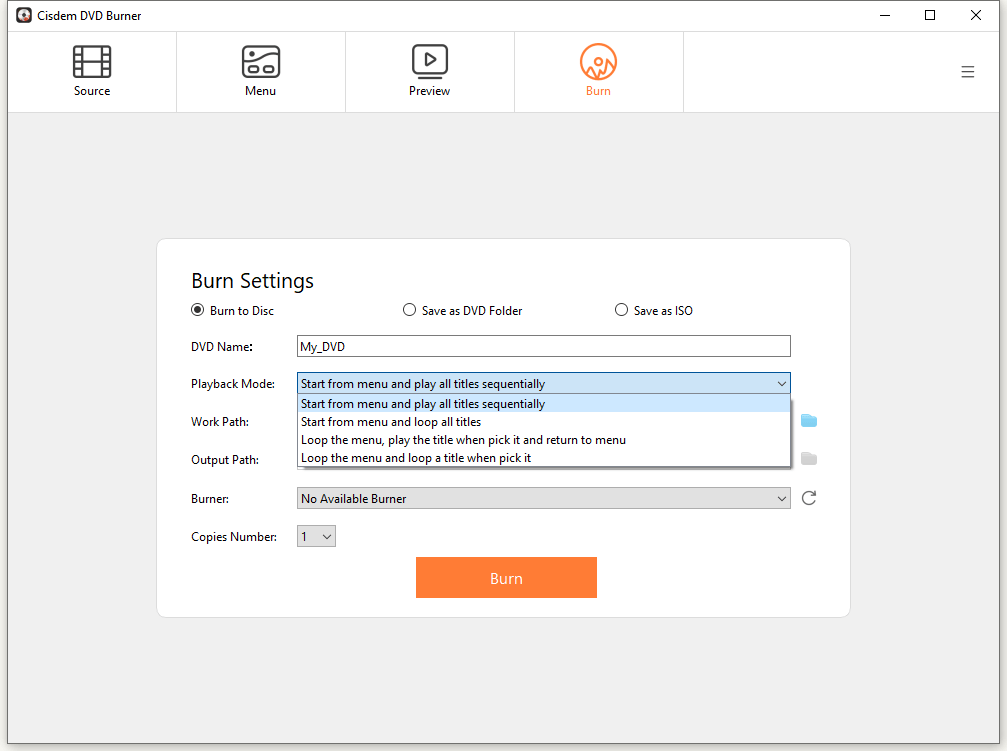 Windows 8 Cisdem DVD Burner full