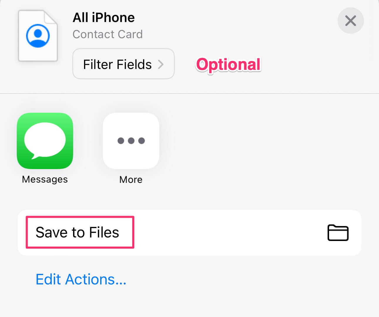 a Filter Fields option and a Save to Files option