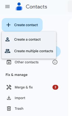 create contact