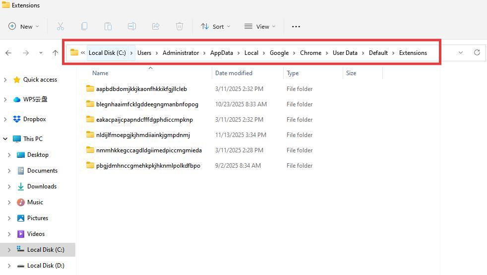 delete extension file