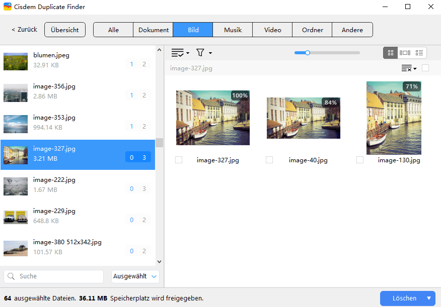 ähnliche Bilder nebeneinander anzeigen