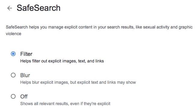 Google SafeSearch