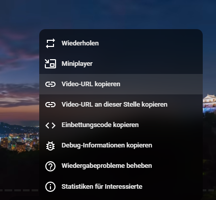 copy the url from youtube