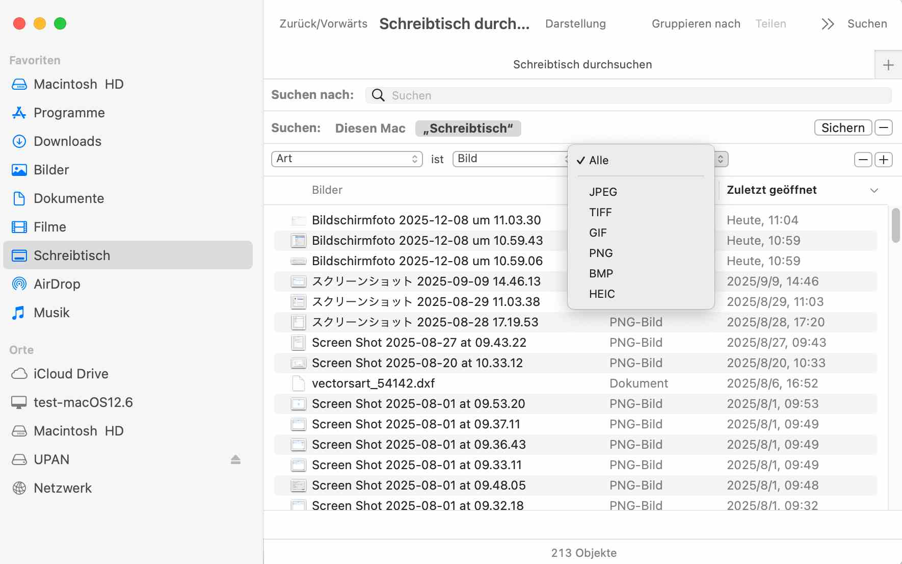 clicking the Any dropdown menu brings the Image option
