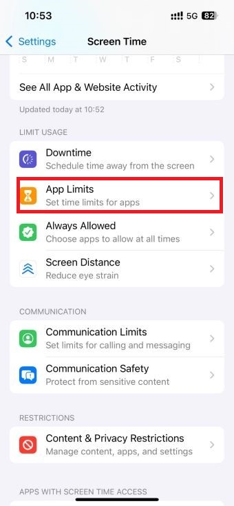 App limits