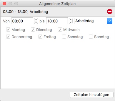 ein allgemeiner Zeitplan wird hinzugefügt